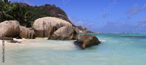 Plage, anse source d'Argent, Seychelles
