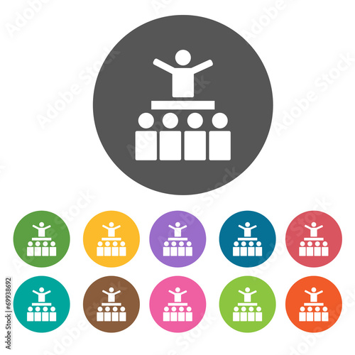 Holy mass icons set. Round colourful 12 buttons. Vector illustra