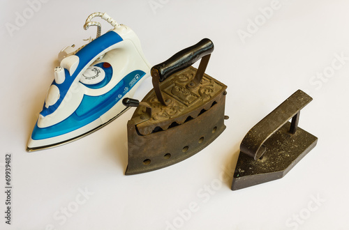 three types of iron of different ages.