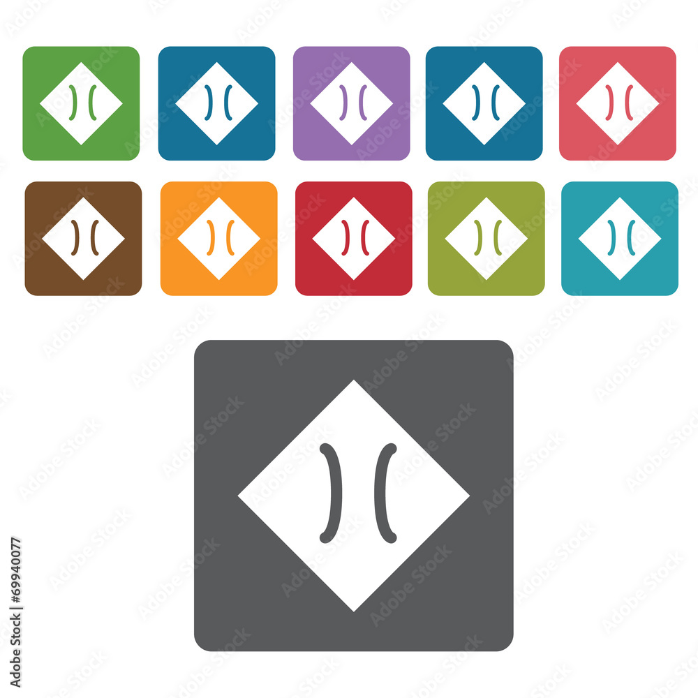 Road sign icon symbol set. Traffic signs set. Rectangle colourfu Road sign icon symbol set. Traffic signs set. Rectangle colourfu