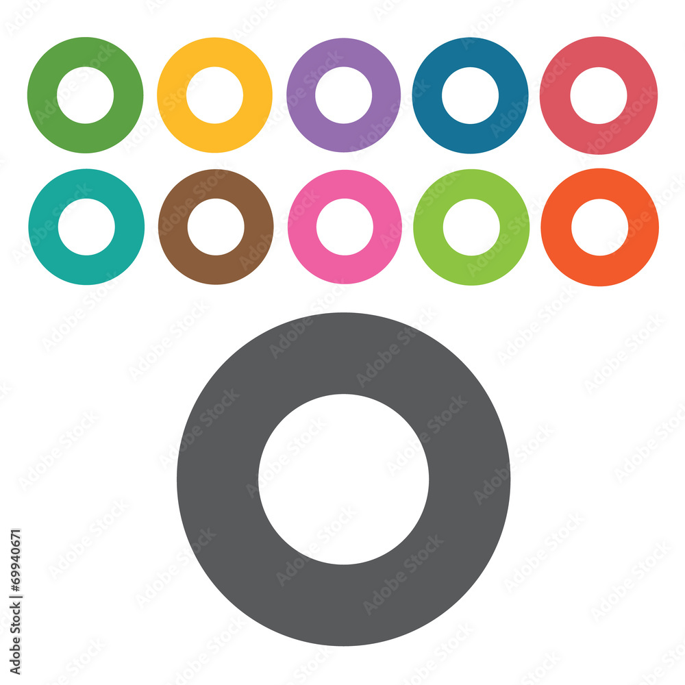 Stop button sign icon symbol set. Video interface set. Round col Stop button sign icon symbol set. Video interface set. Round col