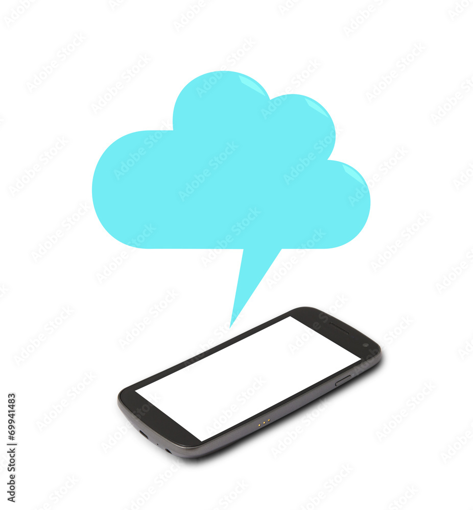 Smart phone with speech bubble Smart phone with speech bubble