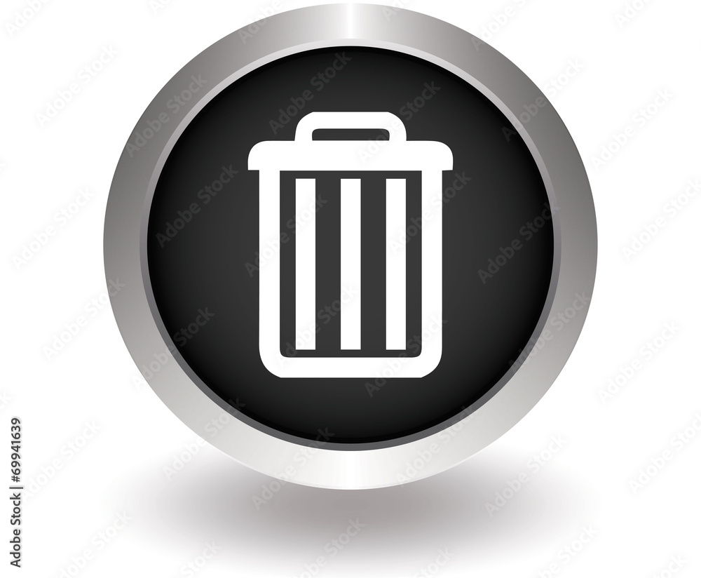Trash can black button. Vector illustration eps10 Trash can black button. Vector illustration eps10