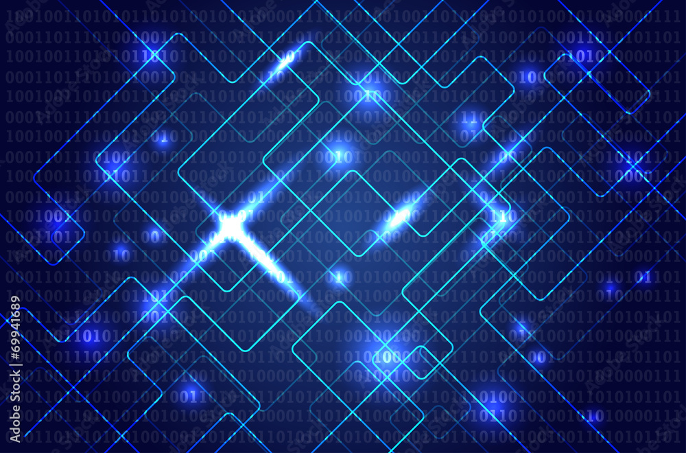 Abstract dark blue computer background with shiny rays Abstract dark blue computer background with shiny rays