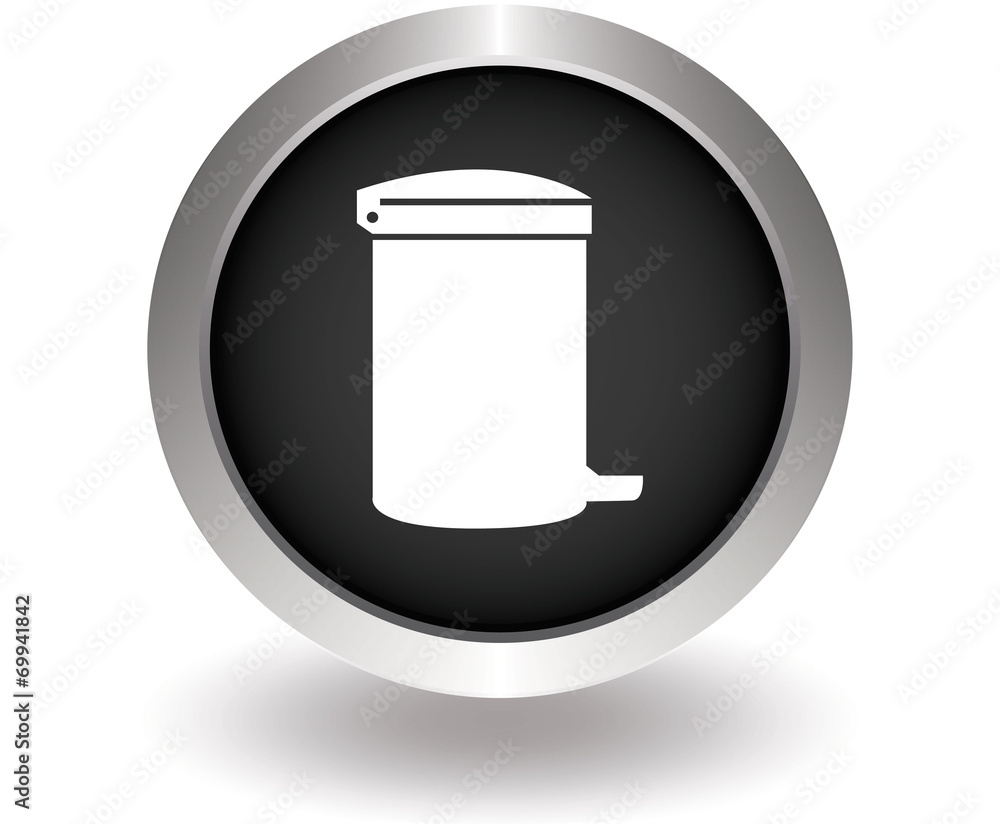 Outdoor trash bin icon. Black Button for website. Vector illustr Outdoor trash bin icon. Black Button for website. Vector illustr