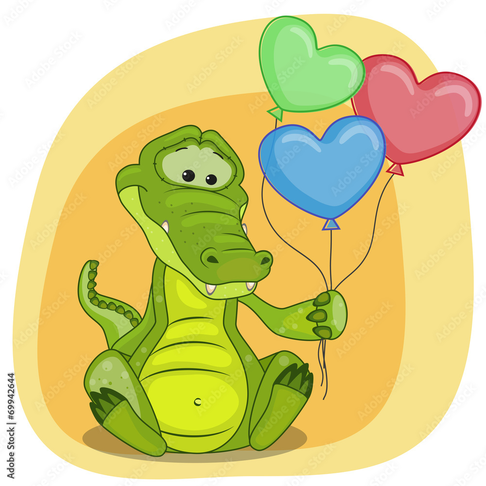 Crocodile with balloons Crocodile with balloons