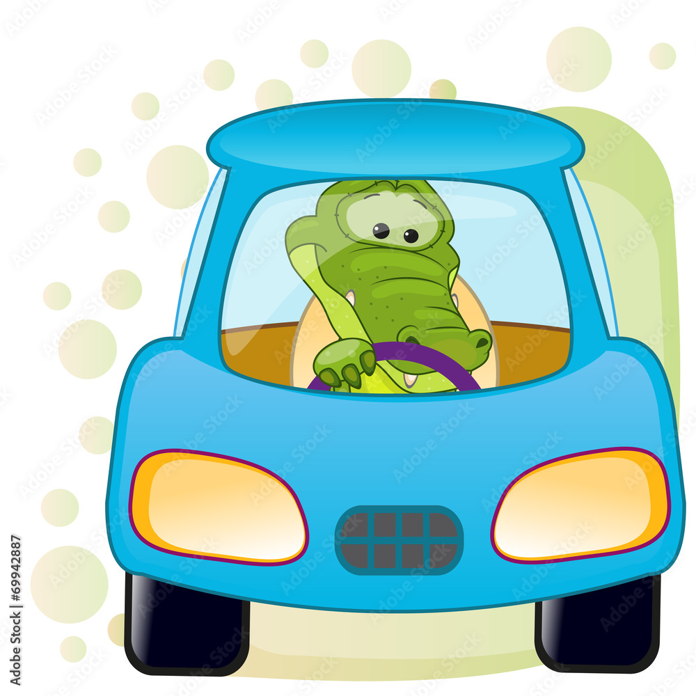 Crocodile Cartoon Print Pattern Pet Car Seat Cover