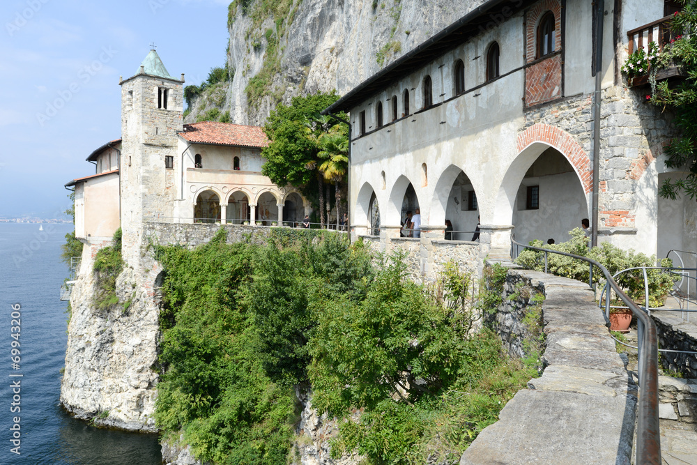The monastery of Santa Caterina del sasso on lake maggiore