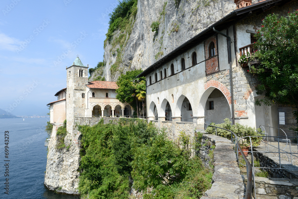 The monastery of Santa Caterina del sasso on lake maggiore The monastery of Santa Caterina del sasso on lake maggiore