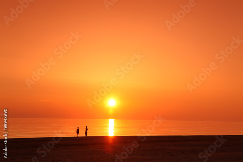 Sea scape scene in the Ocean, beach ocean sunset landscape © konstantant