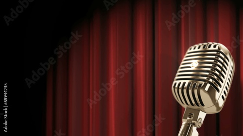 golden vintage microphone
