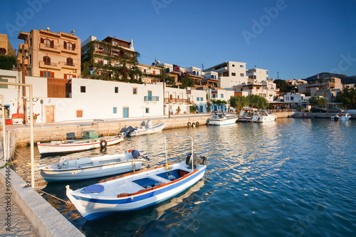 Harbour in Makri Gialos village in southern Crete  Greece.