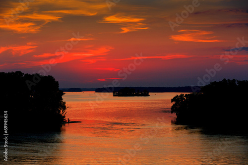 evening on river