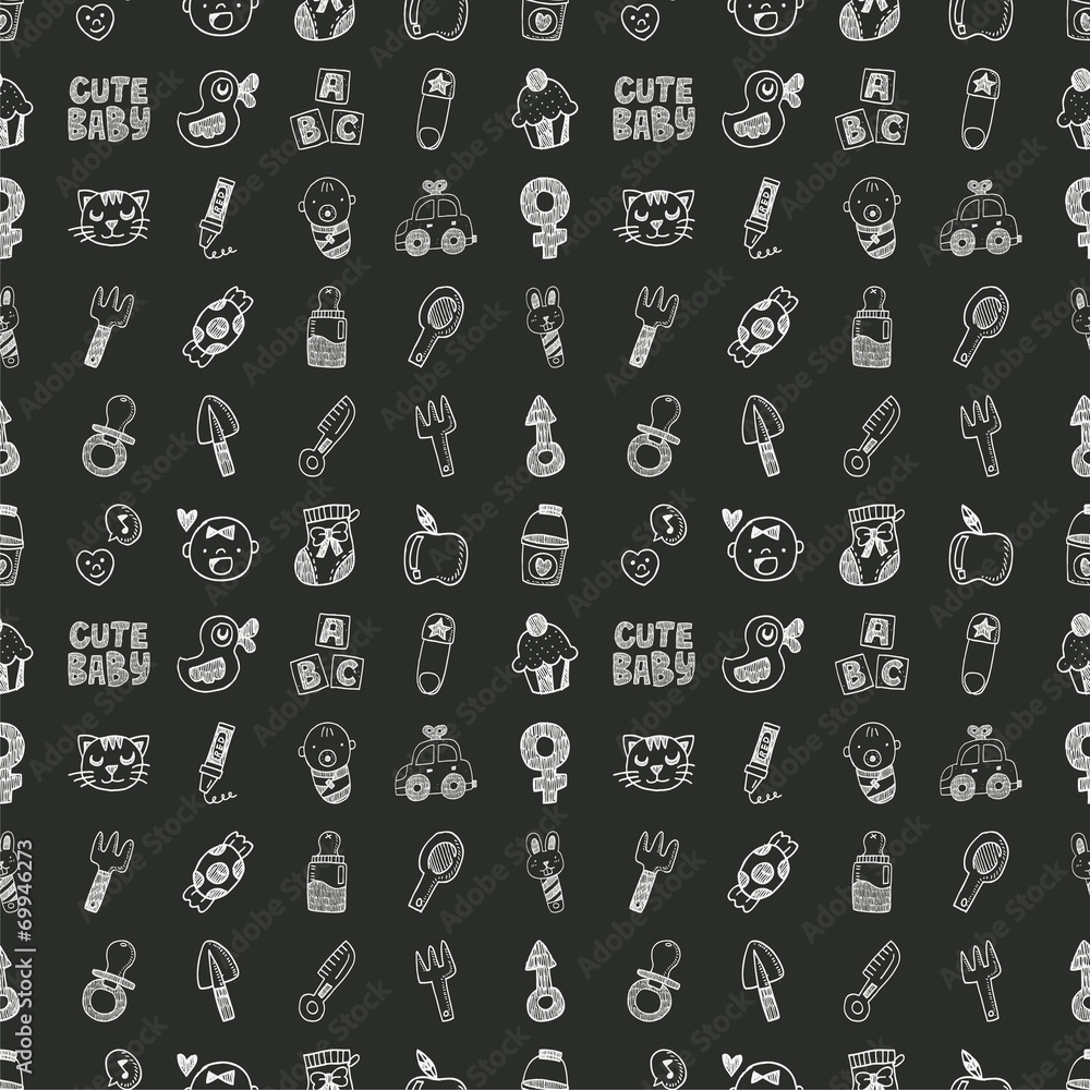 seamless doodle baby pattern seamless doodle baby pattern