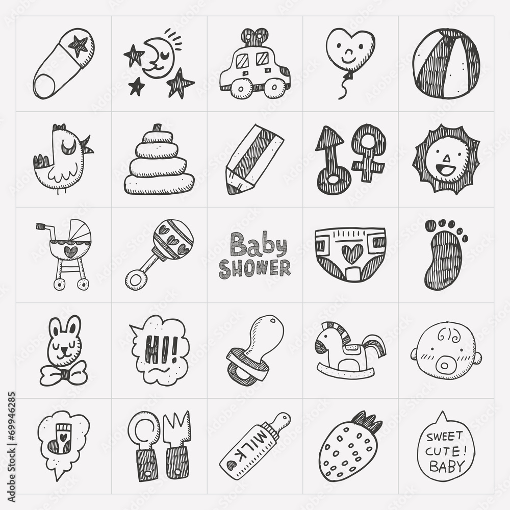 doodle baby icon sets doodle baby icon sets