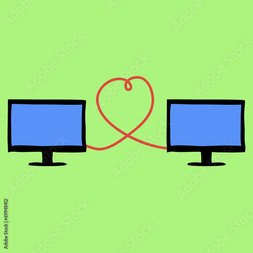 Doodle style virtual love