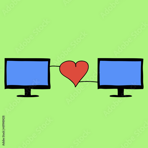 Doodle style online love