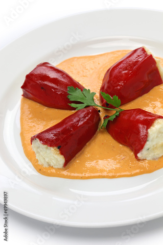 stuffed piquillo peppers, spanish cuisine