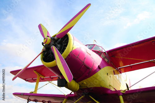 Close-up of a propeller plane