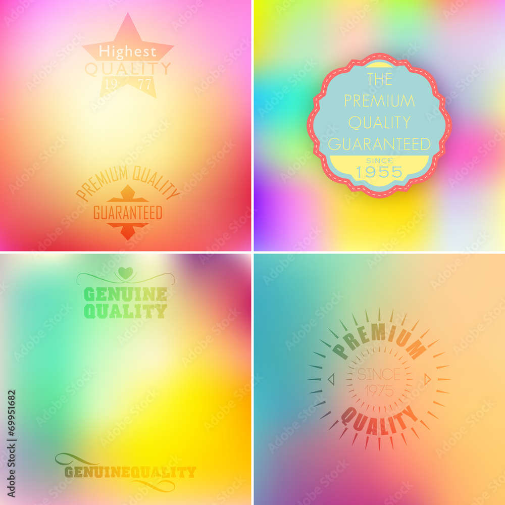 Beautiful label set on gradient backgrounds.