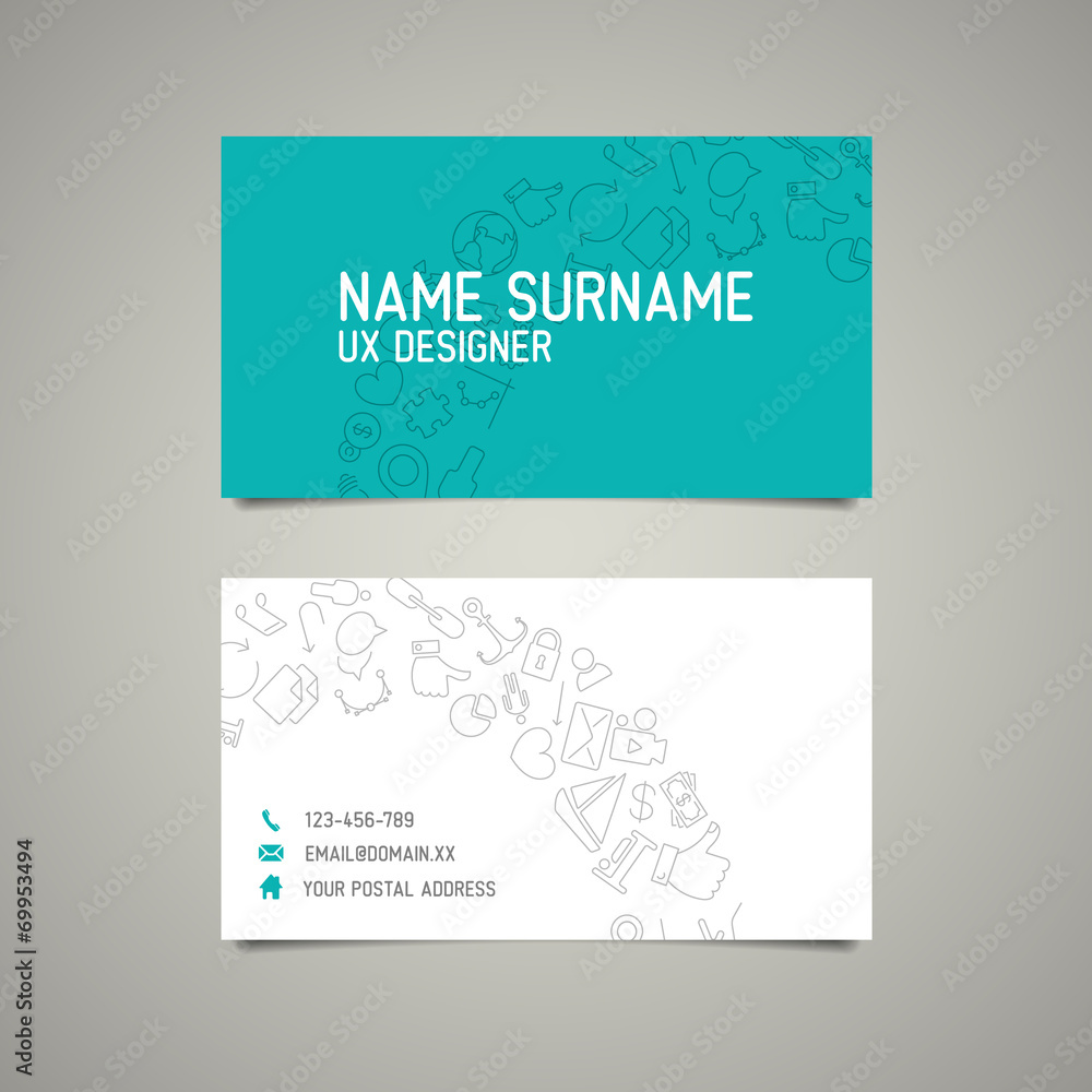Modern simple business card template for ux designer