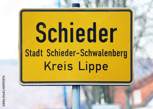 Schieder-Schwalenberg, Kreis Lippe, Ortseingangsschild