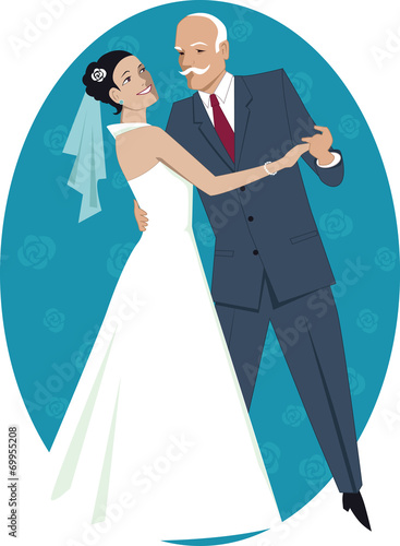 Father of the bride waltzing with his daughter