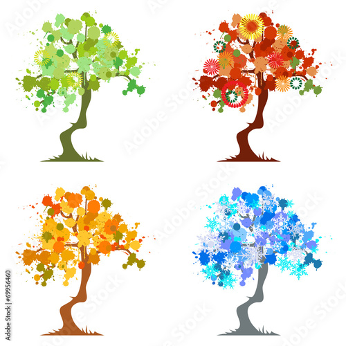 Abstract tree - graphic elements - Four Seasons