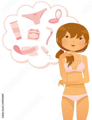 young girl thinking of things related to adolescence and puberty