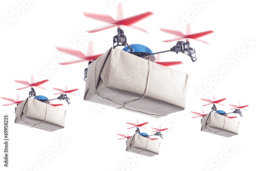 Delivery drone swarm photo