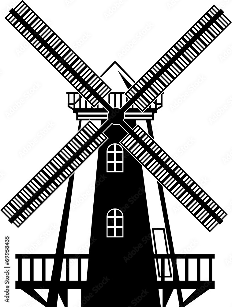 Black n White wind mill