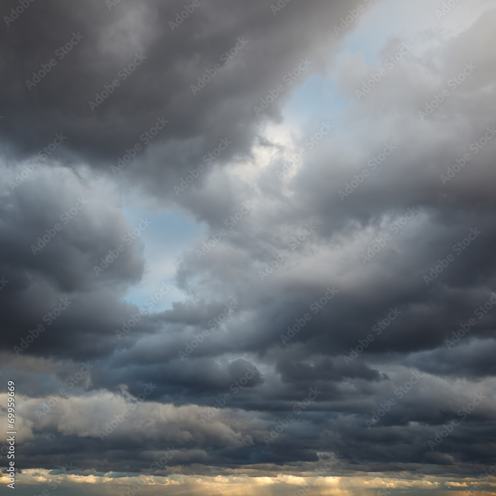 Natural background: stormy sky