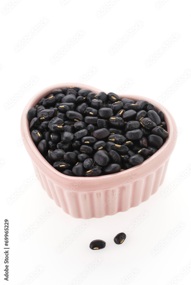 Black beans isolated on white background Black beans isolated on white background