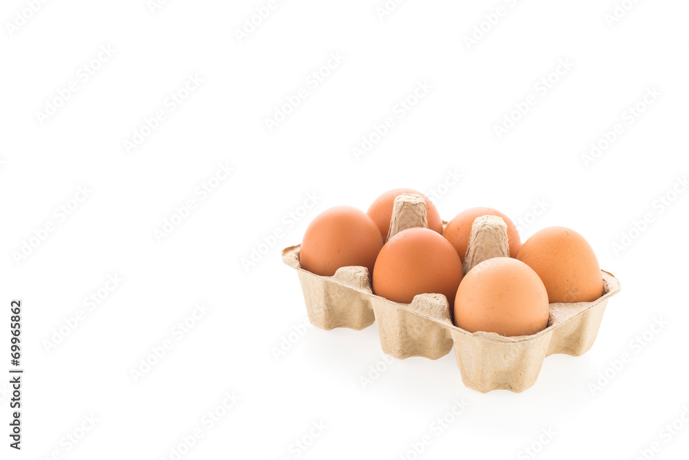 Eggs isolated on white background