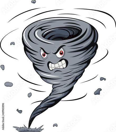 Angry cartoon tornado