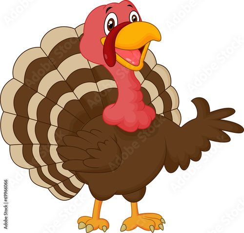 Cartoon turkey presenting