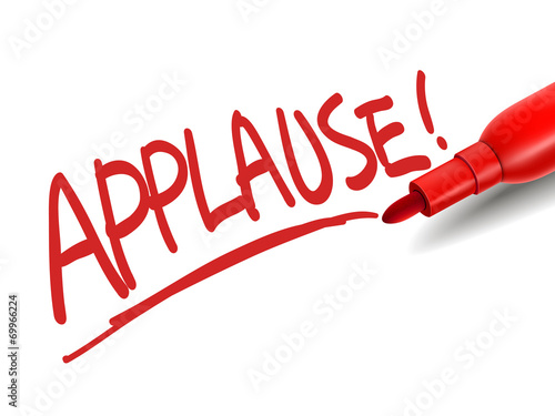 the word applause with a red marker