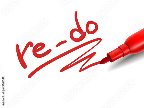the word re-do with a red marker