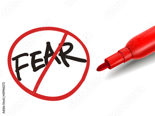 no fear word with a red marker