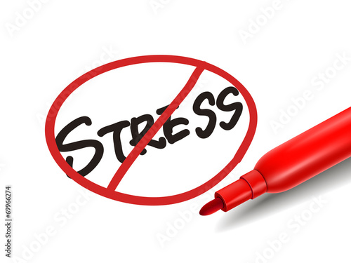 no stress word with a red marker