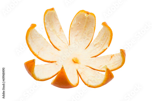 Orange peel isolated white background. photo