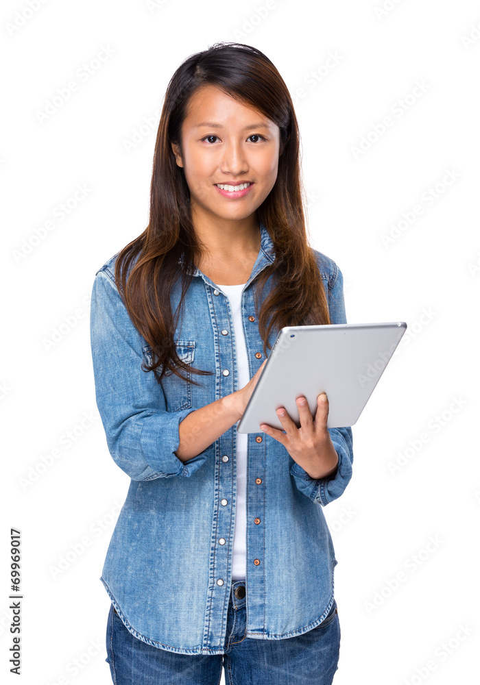 Woman use of tablet Woman use of tablet