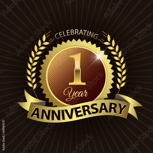 Celebrating 1 Year Anniversary - Laurel Wreath Seal & Ribbon