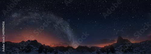 Milky way. 3d panorama view. © Aomarch