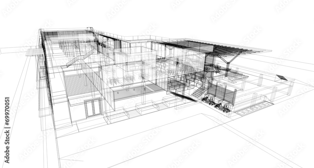 Architectural sketch. Idea. Drawing. 