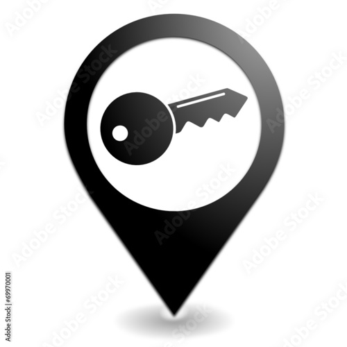 clef sur symbole localisation noir