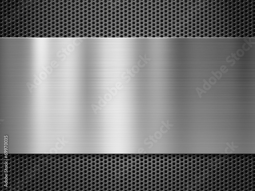 steel metal plate over grate background