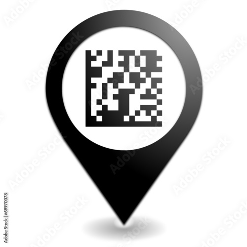 flash code sur symbole localisation noir
