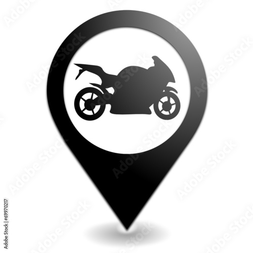 moto sur symbole localisation noir