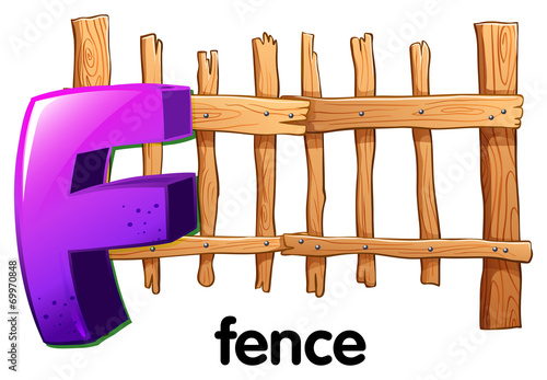 A letter F with a fence